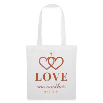 Love One Another – John 13:34 Christian - Stoffbeutel - Weiß - Vorne