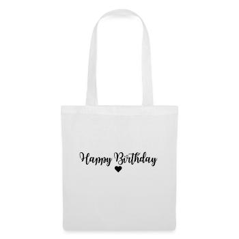 Bon anniversaire - Sac en tissu - blanc - Devant