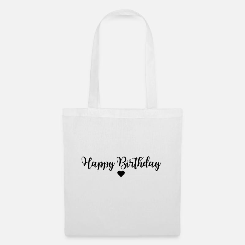 Happy Birthday - Stoffbeutel - Weiß