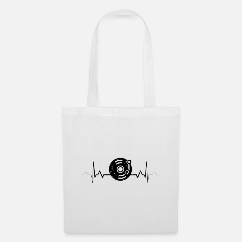 Puls DJ Rave Geschenk Techno Spruch - Stoffbeutel - Weiß