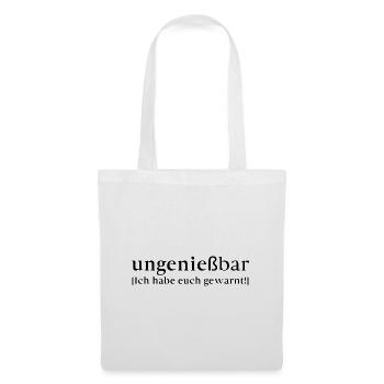 Lustiger Spruch für die Arbeit: ungenießbar - Stoffbeutel - Weiß - Vorne