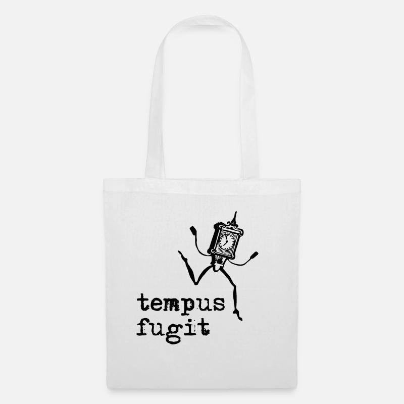 tempus fugit - Die Zeit flieht - Stoffbeutel - Weiß