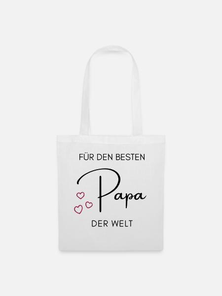 Für den besten Papa der Welt - Schriftzug Geschenk - Stoffbeutel - Weiß