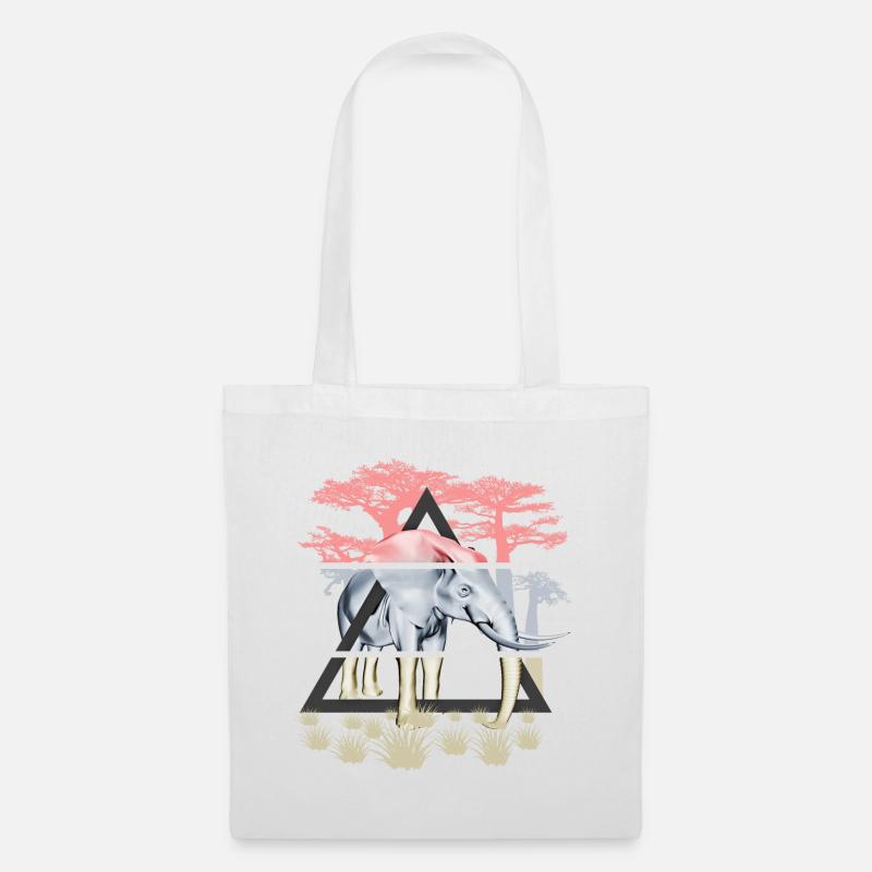 Éléphant sage de savane - Sac en tissu - blanc