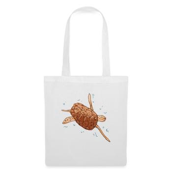 Tortue aquatique - Sac en tissu - blanc - Devant