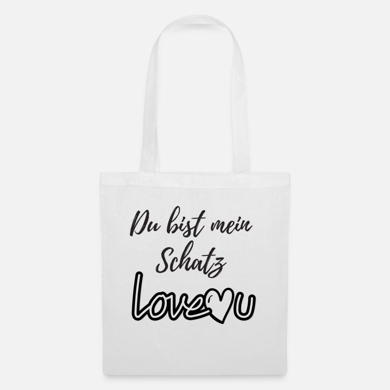 Du bist mein Schatz Ich liebe dich - Stoffbeutel - Weiß