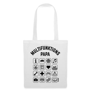 Multifunktions Papa (16 Icons) - Stoffbeutel - Weiß - Vorne