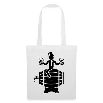 Groom sur fût de bière (JGA / bière / enterrement de vie de garçon) - Sac en tissu - blanc - Devant