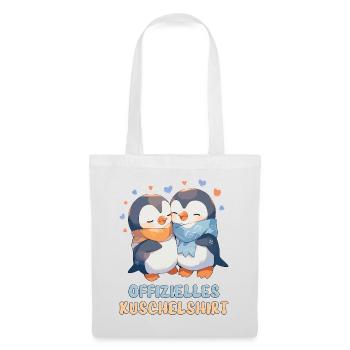 Official Cuddly Shirt Penguins Love Heart Sweet - Tote Bag - white - Front