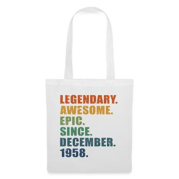 65th Birthday, December 1958, 65 Year Anniversary - Tote Bag - white - Front