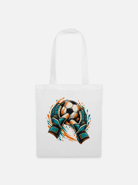 Vivid Soccer-Torwart-Rettungs-Grafik - Stoffbeutel - Weiß