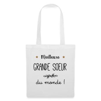 Meilleure Grande soeur du monde vecteur - Sac en tissu - blanc - Devant