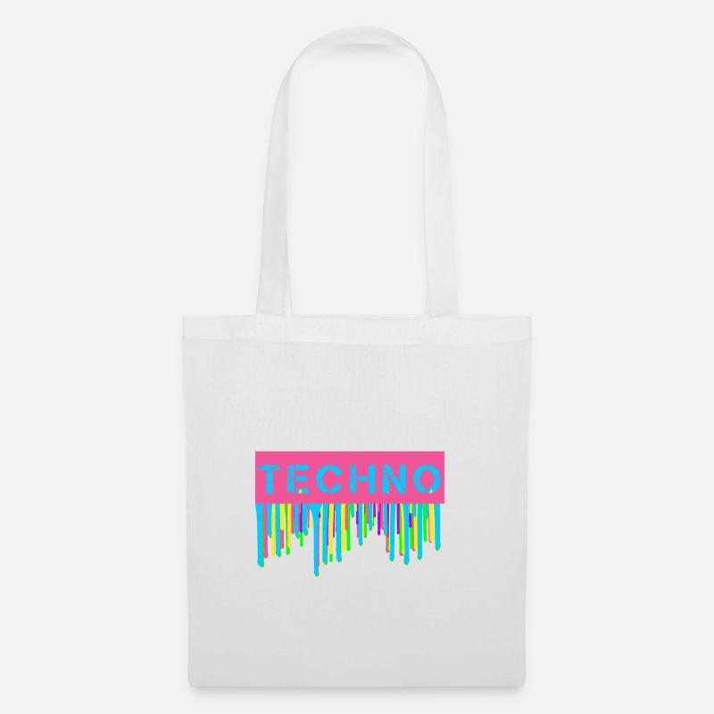 Neon Techno - Stoffbeutel - Weiß