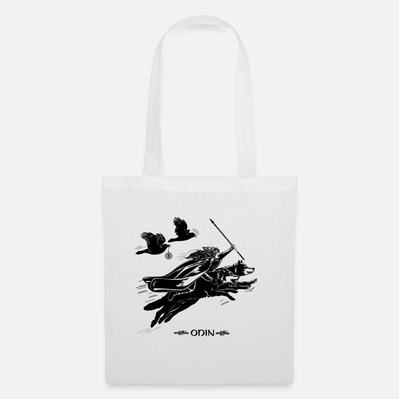 Odin avec Geri et Freki - Sac en tissu - blanc