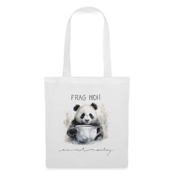 Funny Panda - es ist Montag - Stoffbeutel - Weiß - Vorne