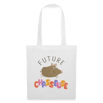 Future chasseuse annonce grossesse bebe fille - Sac en tissu - blanc - Devant