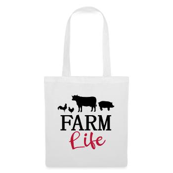 La vie à la ferme fermier fermier vache poulet - Sac en tissu - blanc - Devant