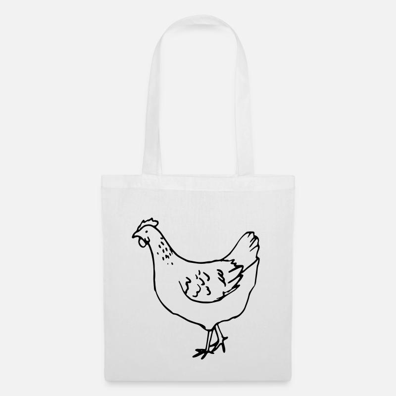 Huhn - Henne - Stoffbeutel - Weiß