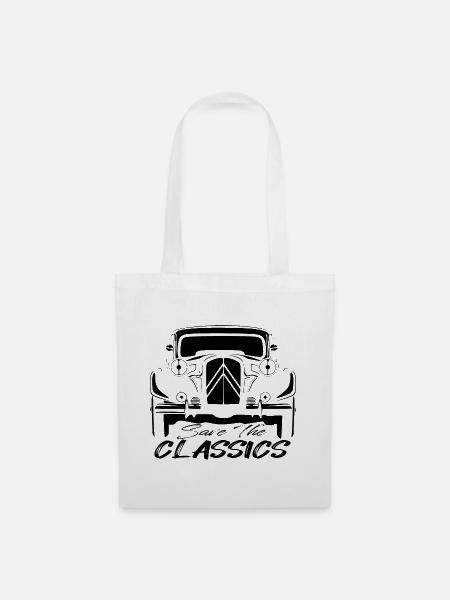 VOITURE FRANCAISE CLASSIQUE - TRACTION - Sac en tissu - blanc