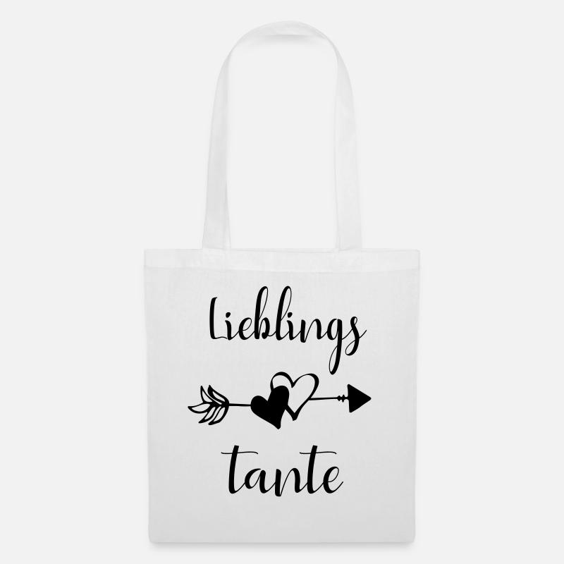Lieblingstante Tante Nichte Neffe Spruch Geschenk - Stoffbeutel - Weiß