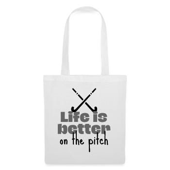 Hockey: Life is better on the pitch - Tote Bag - white - Front