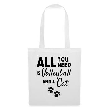 Tout ce dont vous avez besoin est du volley-ball et un chat. - Sac en tissu - blanc - Devant