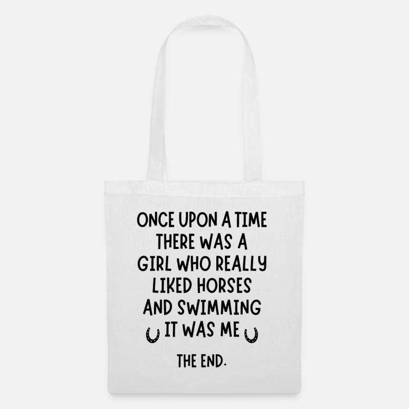 Ein Mädchen, das Schwimmen und Pferde wirklich mochte. - Stoffbeutel - Weiß