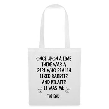Une fille qui aimait beaucoup les lapins et le pilates. - Sac en tissu - blanc - Devant