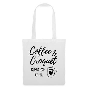 Kaffee & Krocket Art von Mädchen. - Stoffbeutel - Weiß - Vorne