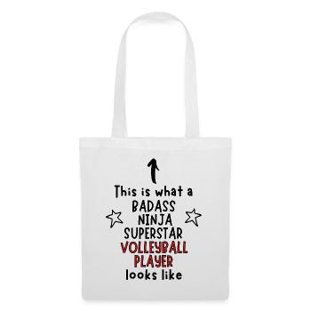 Badass, Ninja, Superstar, Joueur de volleyball - Sac en tissu - blanc - Devant
