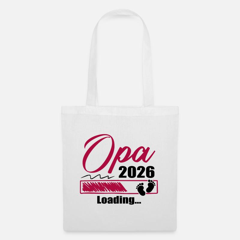 Werdender Opa 2026 Opa loading Geschenk Männer - Stoffbeutel - Weiß