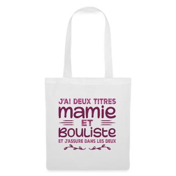 Zwei Titel Granny Bouliste | Oma, Pétanque - Stoffbeutel - Weiß - Vorne