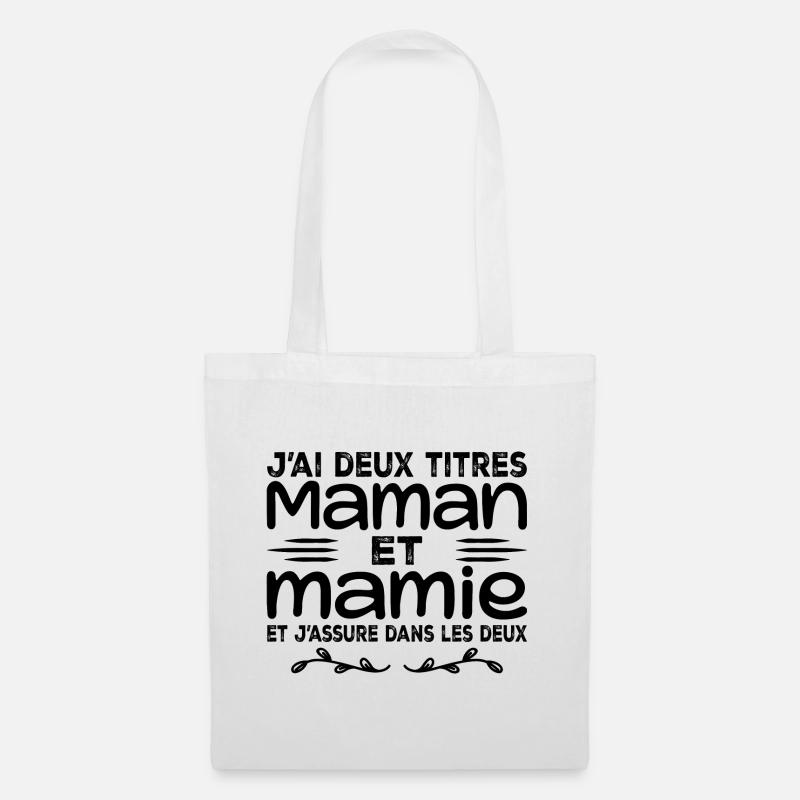 Ich habe zwei Titel: Mama und Oma | Muttertag - Stoffbeutel - Weiß
