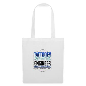 Tattooed Engineer Geschenk eingefärbt und gebildet Don't - Stoffbeutel - Weiß - Vorne
