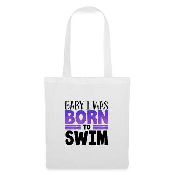 Cadeau de nageur Bébé je suis né pour nager Cadeau pour - Sac en tissu - blanc - Devant