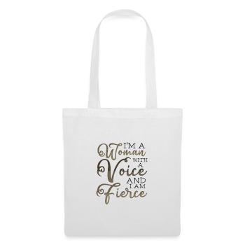 Feministische Geschenkfrau mit einer Stimme Heftiger Feminismus - Stoffbeutel - Weiß - Vorne