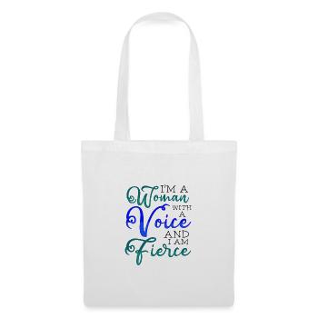 Feministische Geschenkfrau mit einer Stimme Heftiger Feminismus - Stoffbeutel - Weiß - Vorne