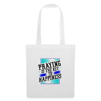 Christian Gift Praying Key to Happiness Prayer - Tote Bag - white - Front