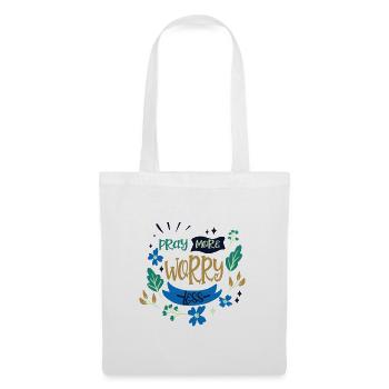 Christianity Pray More Worry Less Christian Gifts - Tote Bag - white - Front