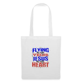 Flying Pilot Gift Flying is in My Veins Jesus is - Tote Bag - white - Front
