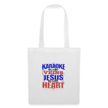 Karaoke Lover Geschenk Karaoke ist in meinen Adern Jesus - Stoffbeutel - Weiß - Vorne