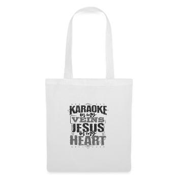Karaoke Lover Geschenke Karaoke ist in meinen Adern Jesus - Stoffbeutel - Weiß - Vorne