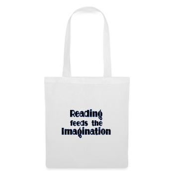 Book Lover Gift Reading Feeds the Imagination - Tote Bag - white - Front