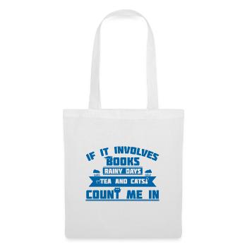 Livres Rainy Tea et Cats Count Me In Book Lover - Sac en tissu - blanc - Devant