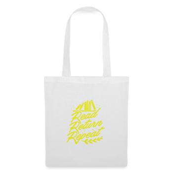 Bibliothécaire Cadeaux Lire Retour Répéter Livre Amoureux Cadeau - Sac en tissu - blanc - Devant