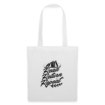 Bibliothécaire Cadeau Lire Retour Répéter Livre Amoureux Cadeaux - Sac en tissu - blanc - Devant