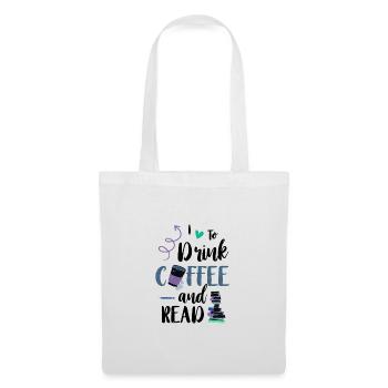 J’adore boire du café et lire des livres café - Sac en tissu - blanc - Devant