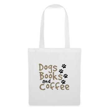 Hundebücher und Kaffeetrinker Geschenke Hundeliebhaber - Stoffbeutel - Weiß - Vorne
