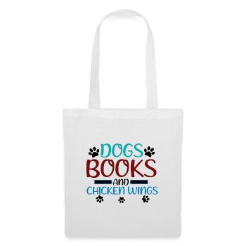 Book Lover Gift Dogs Livres et Chicken Wings Cadeaux - Sac en tissu - blanc - Devant