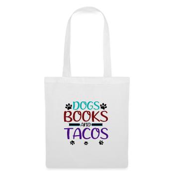 Livre Amoureux Cadeaux Chiens Livres et Tacos Cadeau pour - Sac en tissu - blanc - Devant